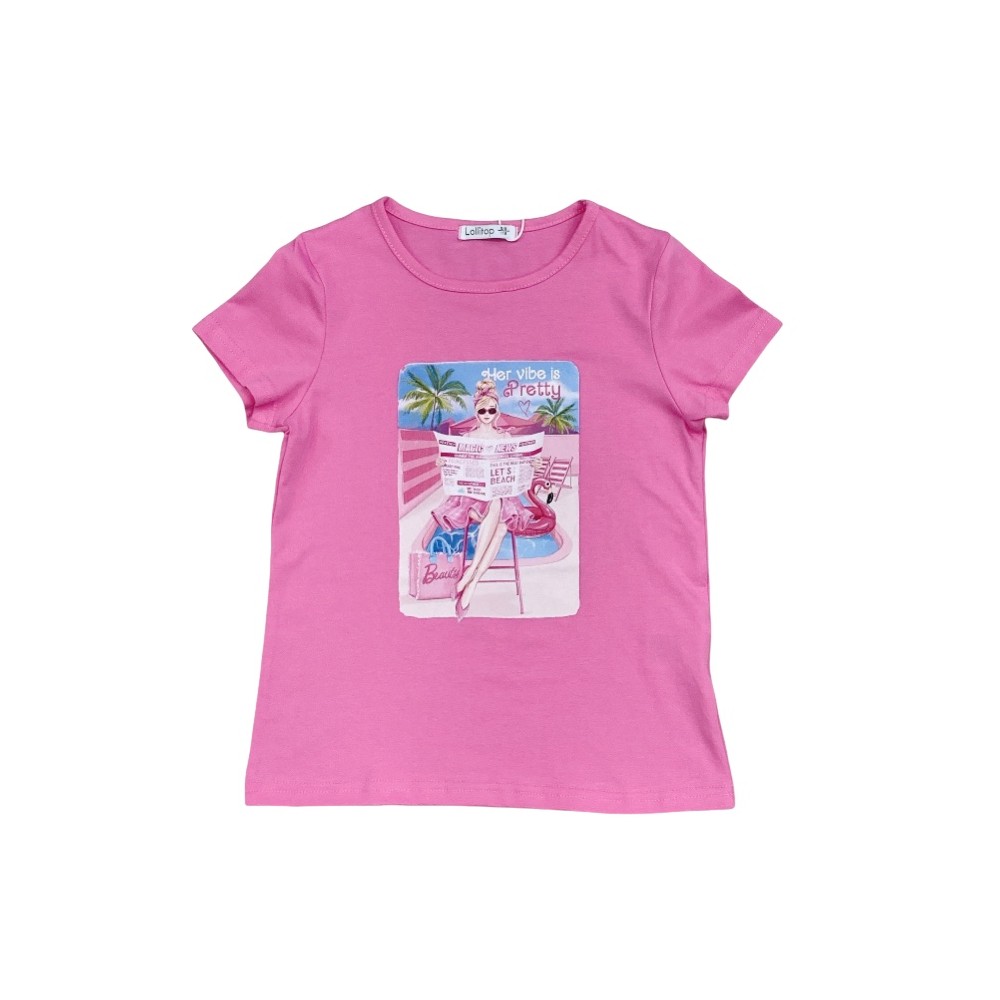 t-shirt girl jersey 3/4-11/12 anni