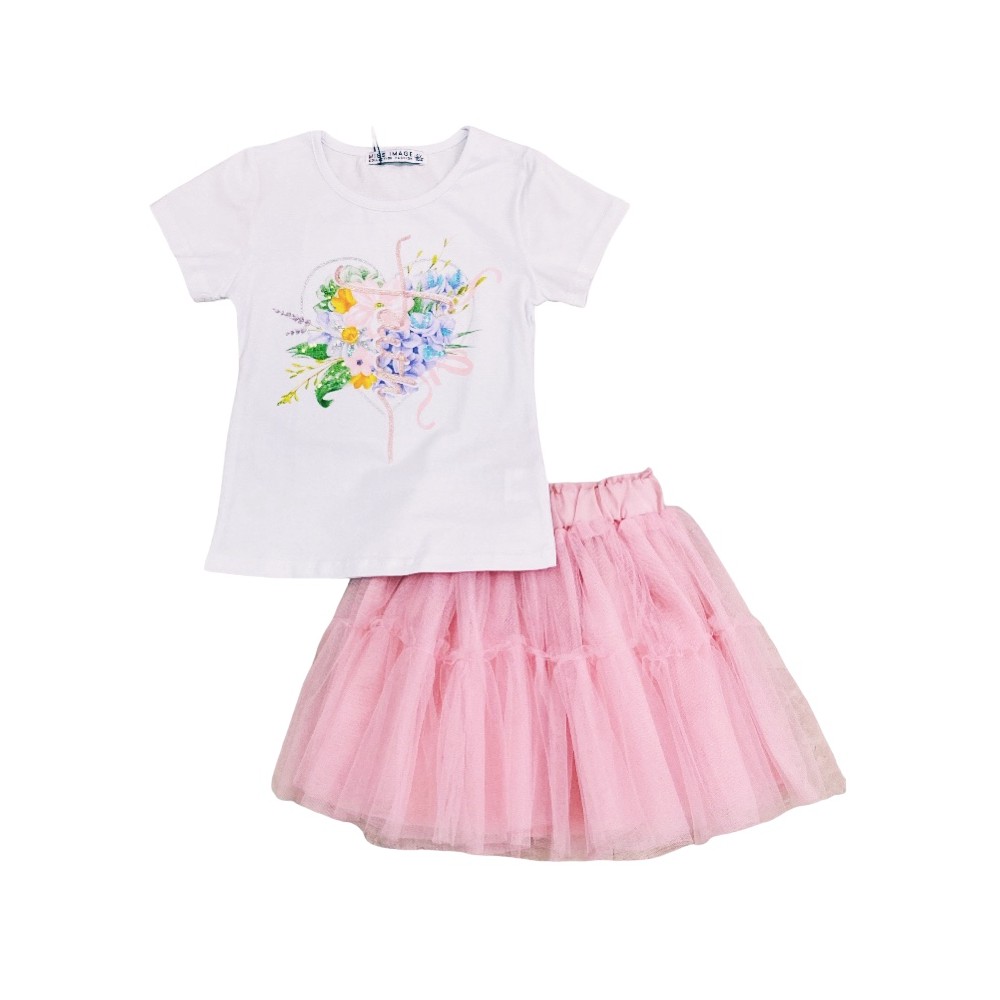 completo girl jersey/tulle 4/12 anni