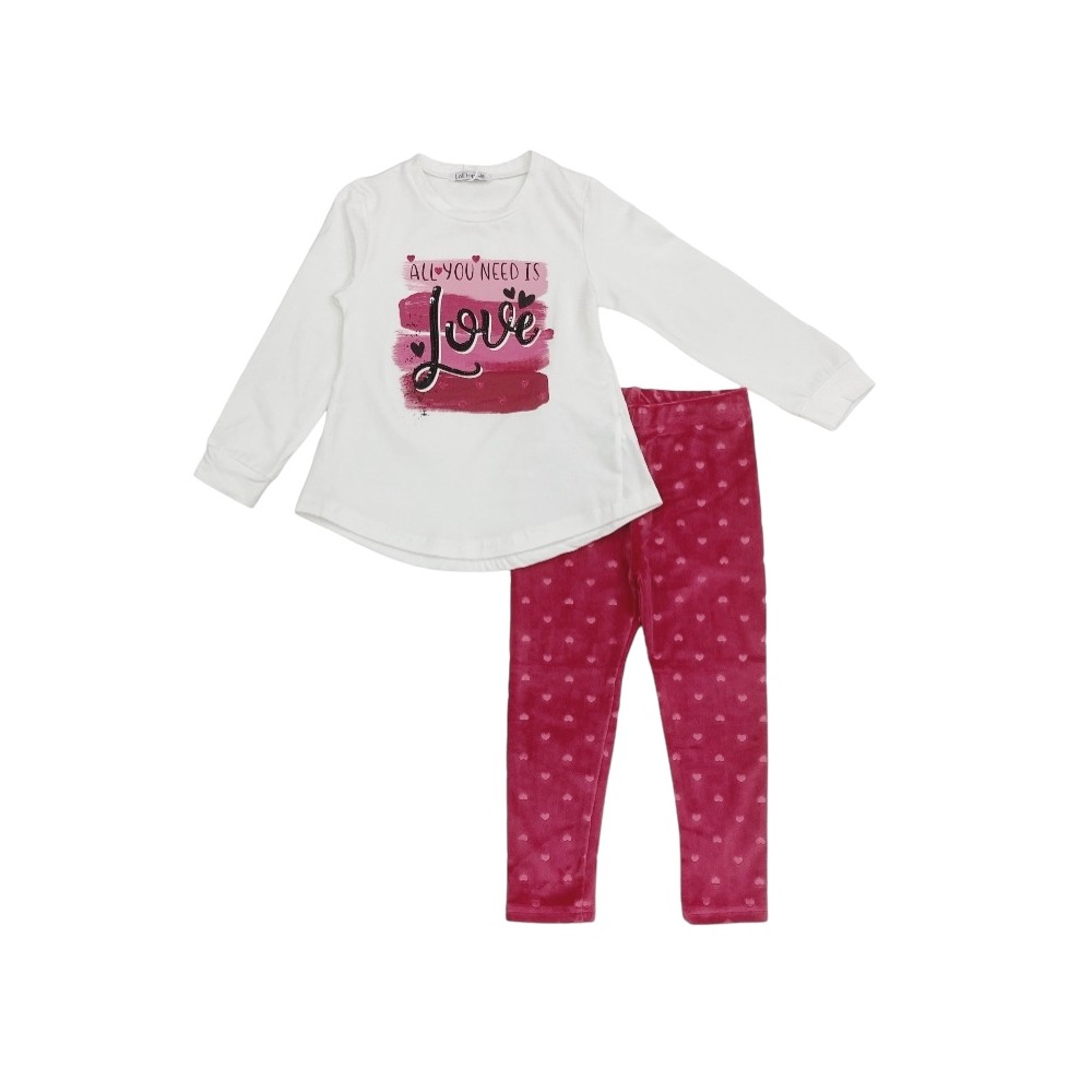 completo girl caldo cotone 3/4-11/12 anni