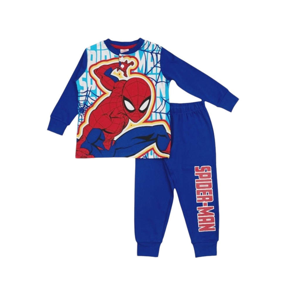 pigiama boy spider-man caldo cotone 3/10 anni