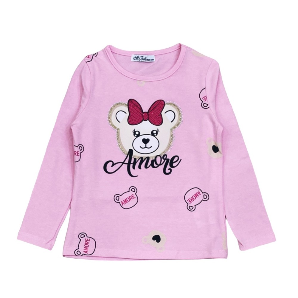 t-shirt girl caldo cotone 3/4-7/8 anni